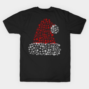 Christmas Santa Cap of Snowflakes T-Shirt